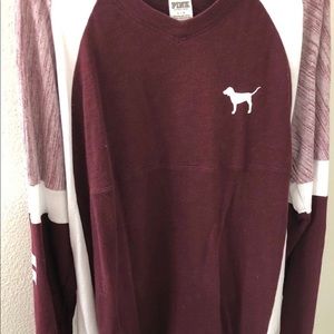 PINK tunic length sweatshirt